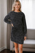 Loose Leopard Print Crew Neck Short Sleeve Dress