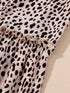 Loose Leopard Print V-neck Dress - Drop Shoulder- A-Line - Closed - Cape - Paneled