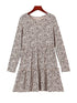 Loose Leopard Print V-neck Dress - Drop Shoulder- A-Line - Closed - Cape - Paneled