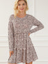 Loose Leopard Print V-neck Dress - Drop Shoulder- A-Line - Closed - Cape - Paneled
