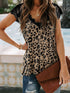 Loose Leopard Print V-neck Sleeveless Tank Top