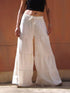 Loose Solid Elastic Waist Plus Size Wide Leg Pants