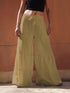 Loose Solid Elastic Waist Plus Size Wide Leg Pants
