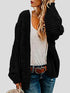 Loose Solid Twist Knit Casual Cardigan