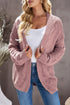 Loose Solid Twist Knit Casual Cardigan