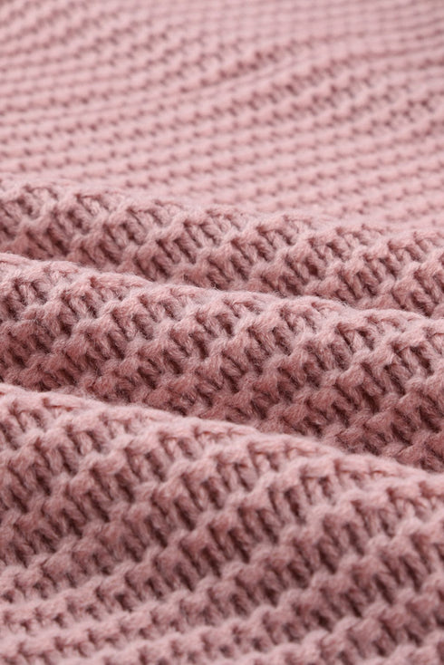 Loose Solid Twist Knit Casual Cardigan