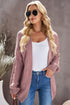 Loose Solid Twist Knit Casual Cardigan