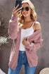 Loose Solid Twist Knit Casual Cardigan