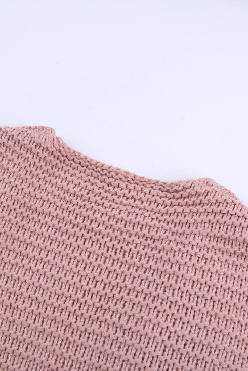 Loose Solid Twist Knit Casual Cardigan