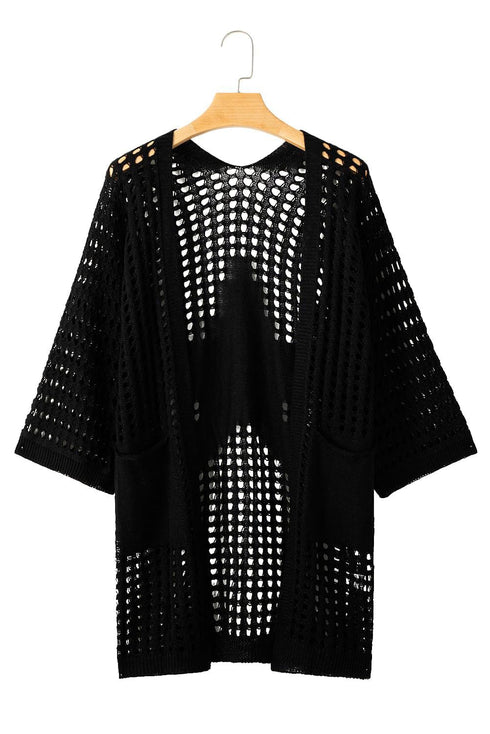 Loose Solid Twist Knit Casual Cardigan