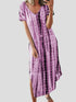 Loose Tie-Dye Printed V-Neck Split Dress