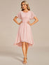 Lotus Blossom Chiffon A-Line Knee-Length Dress for Wedding Guests