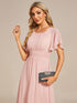 Lotus Blossom Chiffon A-Line Knee-Length Dress for Wedding Guests