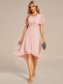 Lotus Blossom Chiffon A-Line Knee-Length Dress for Wedding Guests
