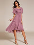 Lotus Blossom Chiffon A-Line Knee-Length Dress for Wedding Guests