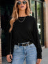 Luxurious Gold Velvet Round Neck Long Sleeve T-Shirt