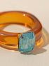 Luxury Amber Rhinestone Decor Ring for Women