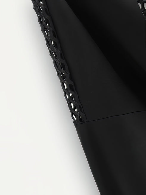 Mesh Cutout Detail Cropped Hoodie