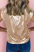 Gold Round Neck Metallic Tank Top