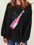 Midnight Celebration Graphic Champagne Sweatshirt