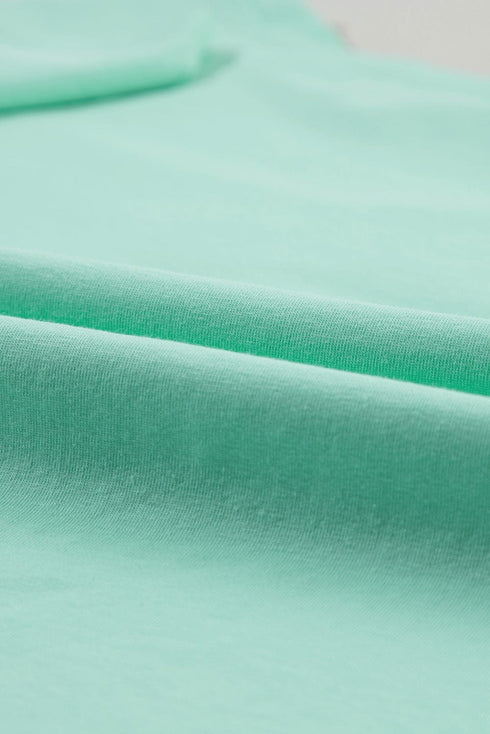 Moonlit Green Starry Colorblock Oversized Tee with Half Sleeves