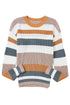 Multicolor Striped Round Neck Long Sleeve T-Shirt