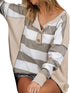 Multicolor Striped Round Neck Long Sleeve T-Shirt