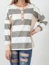 Multicolor Striped Round Neck Long Sleeve T-Shirt