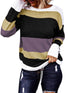 Multicolor Striped Round Neck Long Sleeve T-Shirt