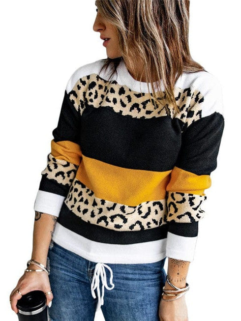 Multicolor Striped Round Neck Long Sleeve T-Shirt
