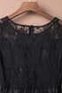 Mysterious Black Lace High-Low Satin Evening Gown