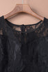 Mysterious Black Lace High-Low Satin Evening Gown