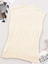 Oatmeal High Neck Cable Knit Sleeveless Sweater Vest