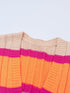 Orange Stripe Contrast Oversized Open Front Cardigan