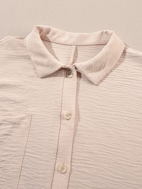 Oversized Apricot Button-Up Casual Romper