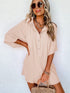 Oversized Apricot Button-Up Casual Romper