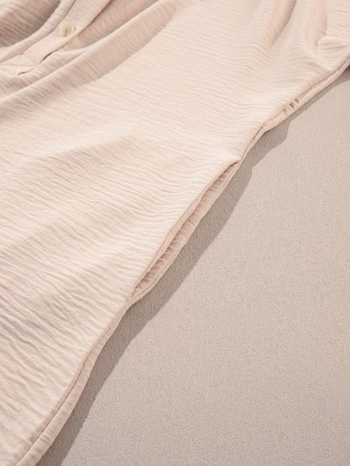 Oversized Apricot Button-Up Casual Romper