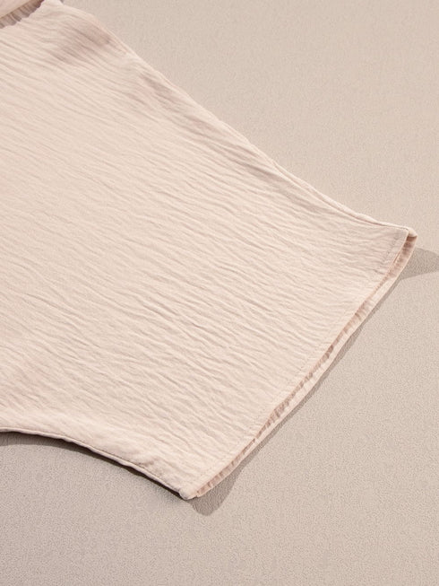 Oversized Apricot Button-Up Casual Romper