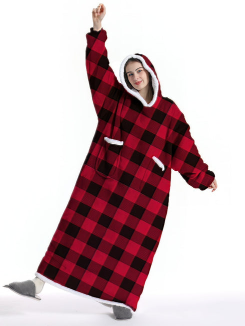 Oversized Wearable Flannel Blanket Hoodie for Maximum Comfort