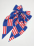 Patriotic Dark Blue Oversized American Flag Bow Knot Hair Clip