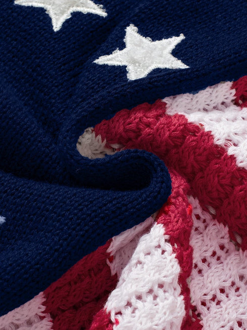 Patriotic Red Striped Star Tank Top