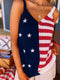 Patriotic Red Striped Star Tank Top