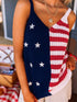 Patriotic Red Striped Star Tank Top