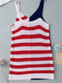 Patriotic Red Striped Star Tank Top
