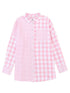 Pink Patchwork Plaid Button-Up Shirt