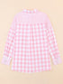 Pink Patchwork Plaid Button-Up Shirt