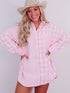 Pink Patchwork Plaid Button-Up Shirt