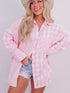 Pink Patchwork Plaid Button-Up Shirt