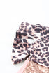 Pink Sequin Leopard Patchwork Short Sleeve Top with Colorblock Detail