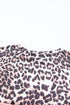 Pink Sequin Leopard Patchwork Short Sleeve Top with Colorblock Detail